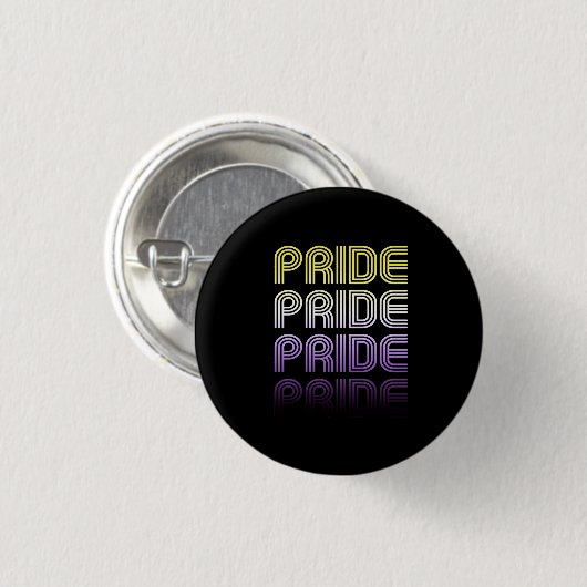 Badge Rond 2,50 Cm Fierté Rétro Non Binaire (Devant & derrière)