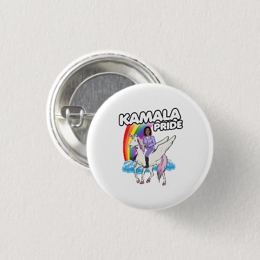 BADGE ROND 2,50 CM FIERTÉ UNICORNE DE KAMALA HARRIS (Devant & derrière)