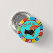 Badge Rond 2,50 Cm Fiesta Australian Terrier (Devant & derrière)