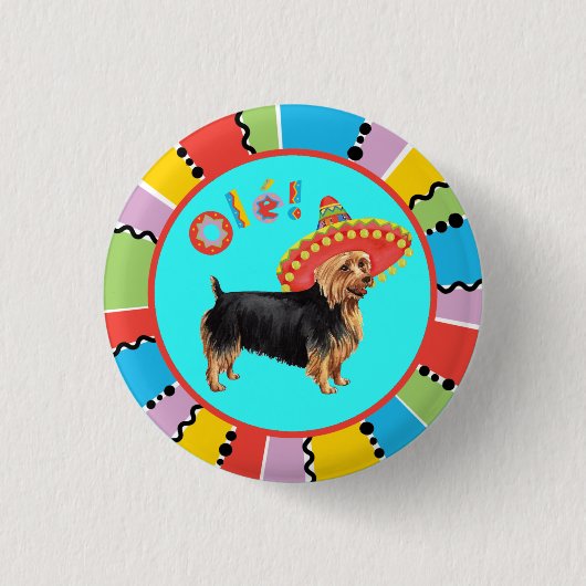 Badge Rond 2,50 Cm Fiesta Australian Terrier (Devant)
