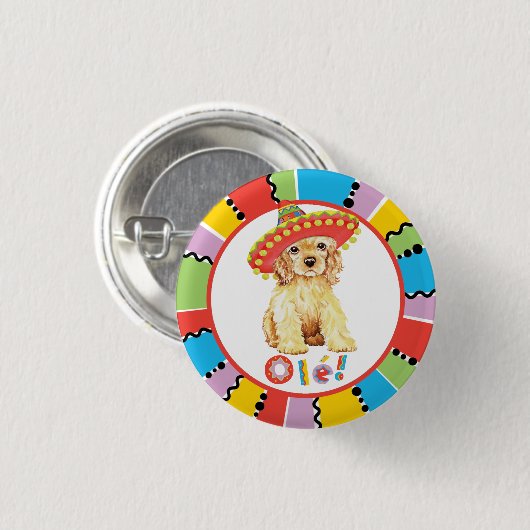 Badge Rond 2,50 Cm Fiesta Cocker Spaniel (Devant & derrière)
