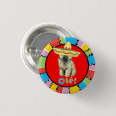 Badge Rond 2,50 Cm Fiesta Keeshond (Devant & derrière)