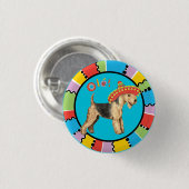 Badge Rond 2,50 Cm Fiesta Lakeland Terrier (Devant & derrière)