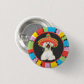 Badge Rond 2,50 Cm Fiesta Lhassa Apso (Devant & derrière)