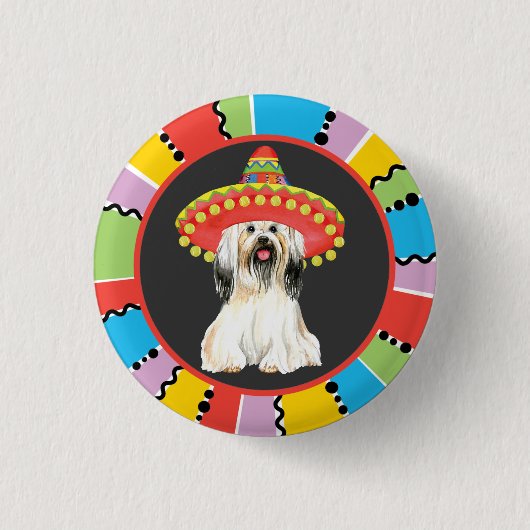 Badge Rond 2,50 Cm Fiesta Lhassa Apso (Devant)