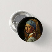 Badge Rond 2,50 Cm Fille avec une parodie perle (Devant & derrière)