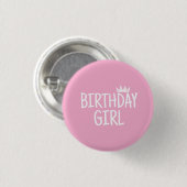 Badge Rond 2,50 Cm Fille d'anniversaire (Devant & derrière)