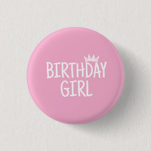 Badge Rond 2,50 Cm Fille d'anniversaire
