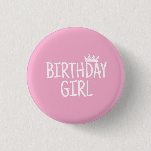 Badge Rond 2,50 Cm Fille d'anniversaire (Devant)