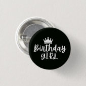 Badge Rond 2,50 Cm Fille d'anniversaire (Devant & derrière)
