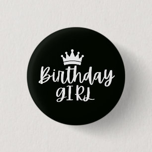 Badge Rond 2,50 Cm Fille d'anniversaire