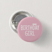 Badge Rond 2,50 Cm Fille d'anniversaire (Devant & derrière)
