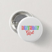 Badge Rond 2,50 Cm Fille d'anniversaire  (Devant & derrière)