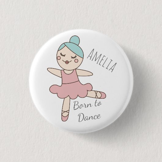 Badge Rond 2,50 Cm Fille danseuse de ballet personnalisée (Devant)