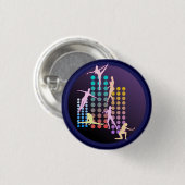 Badge Rond 2,50 Cm Fille de danse (Devant & derrière)