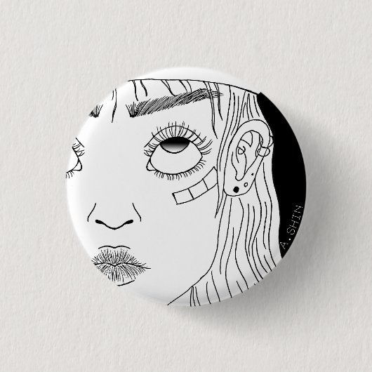 Badge Rond 2,50 Cm fille de sk8er (Devant)