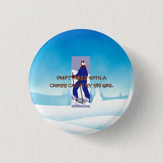 Badge Rond 2,50 Cm Fille de ski de fond TOP (Devant)