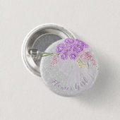 Badge Rond 2,50 Cm Fille fleurie de Puerto Madero Bouquet en tulle à  (Devant & derrière)