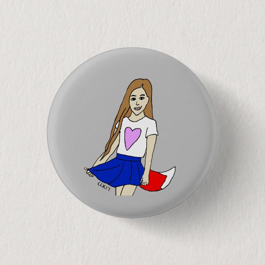 Badge Rond 2,50 Cm fille foy (Devant)