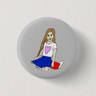 Badge Rond 2,50 Cm fille foy