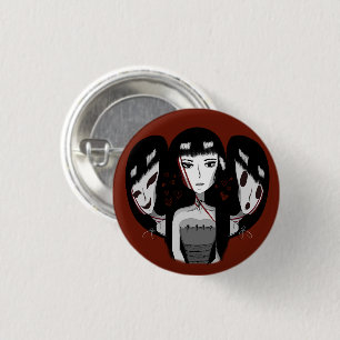 Badge Rond 2,50 Cm Fille gothique et ses multiples personnalités 