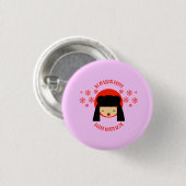 Badge Rond 2,50 Cm fille japonaise (Devant & derrière)