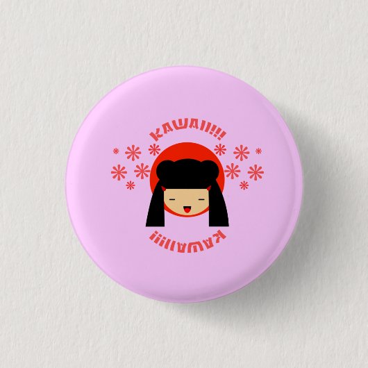 Badge Rond 2,50 Cm fille japonaise (Devant)
