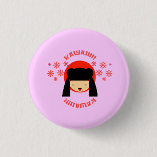 Badge Rond 2,50 Cm fille japonaise