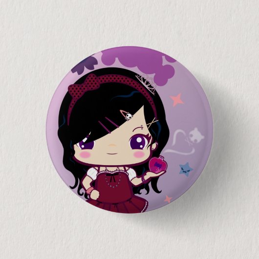 Badge Rond 2,50 Cm Fille Mayumi de Harajuku (Devant)
