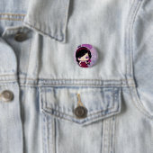 Badge Rond 2,50 Cm Fille Mayumi de Harajuku (En situation)