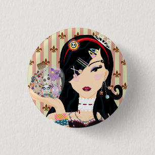 Badge Rond 2,50 Cm Fille Mayumi de Harajuku