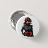 Badge Rond 2,50 Cm Fille Ninja (Devant & derrière)