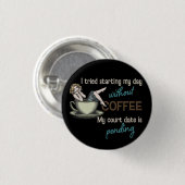 Badge Rond 2,50 Cm Fille Pin-up Café  (Devant & derrière)