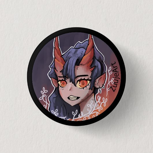 Badge Rond 2,50 Cm Fille, venir anime, (Devant)