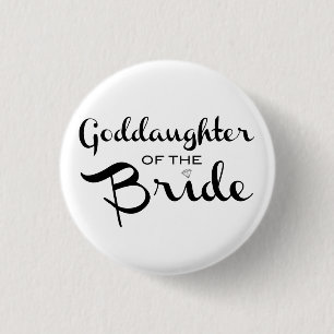 Badge Rond 2,50 Cm Filleule de noir de Pin de jeune mariée sur le