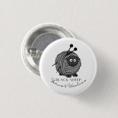 Badge Rond 2,50 Cm Fils de mouton noir & Woolies Brochure collective (Devant & derrière)