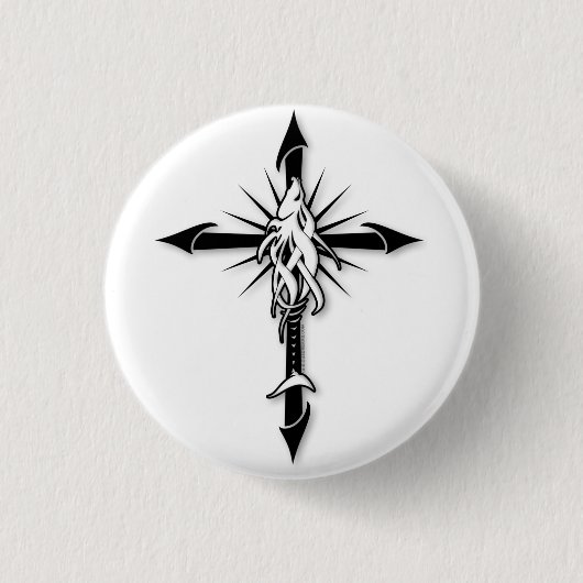 Badge Rond 2,50 Cm Fish-Cross_Shadow (Devant)
