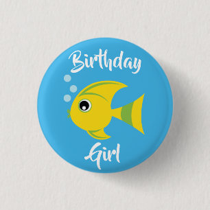 Badge Rond 2,50 Cm Fish Sea Ocean Aquarium d'anniversaire pour enfant