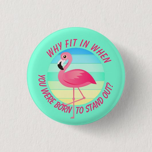 Badge Rond 2,50 Cm Flamant rose rose se détacher ne s'intègre pas (Devant)