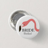 Badge Rond 2,50 Cm Flamant rose rose Whimsy Bride (Devant & derrière)