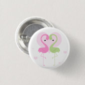 Badge Rond 2,50 Cm Flamants roses (Devant & derrière)