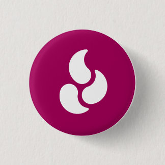 Badge Rond 2,50 Cm Flamme blanche - bouton rond