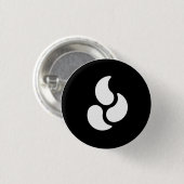 Badge Rond 2,50 Cm Flamme blanche - bouton rond (Devant & derrière)