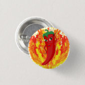 Badge Rond 2,50 Cm Flammes d'incendie rouge à poivron chaud (Devant & derrière)