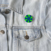Badge Rond 2,50 Cm Flèche de neige verte et bleue (En situation)