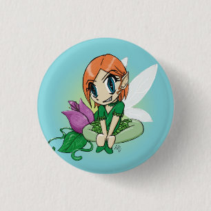 Badge Rond 2,50 Cm Fleur