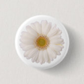 Badge Rond 2,50 Cm Fleur blanche classique de marguerite de Gerbera (Devant)