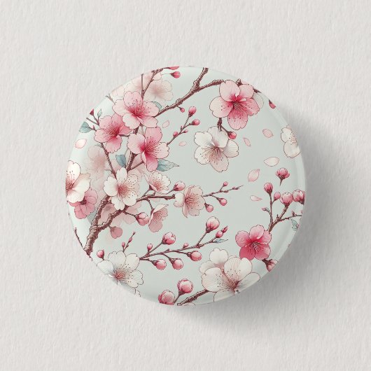Badge Rond 2,50 Cm Fleur de Cerisier (Devant)