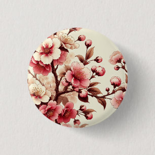 Badge Rond 2,50 Cm Fleur de Cerisier