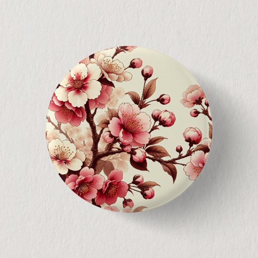 Badge Rond 2,50 Cm Fleur de Cerisier (Devant)